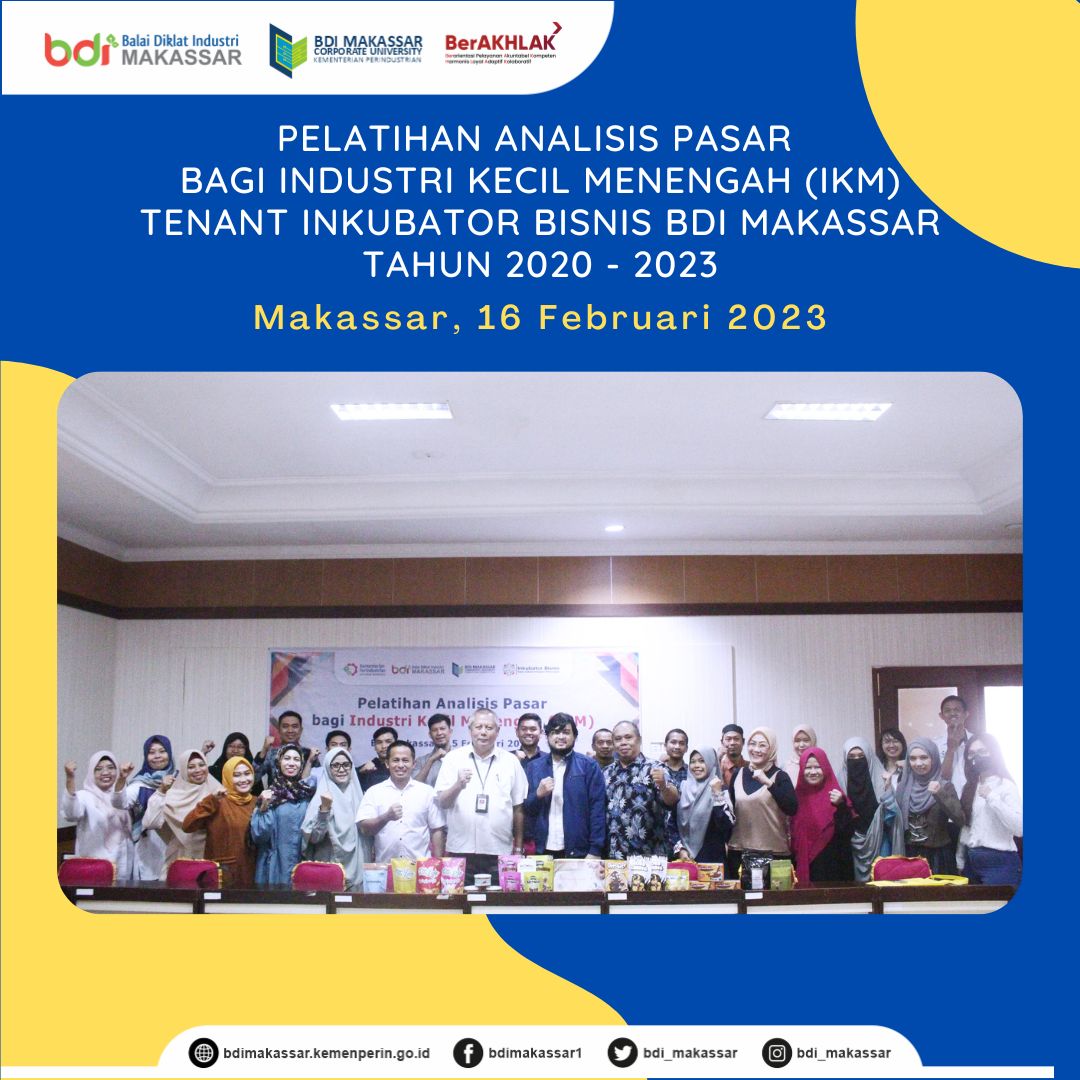 Pelatihan Analisis Pasar Tenant IBT BDI Makassar Tahun 2020 - 2022