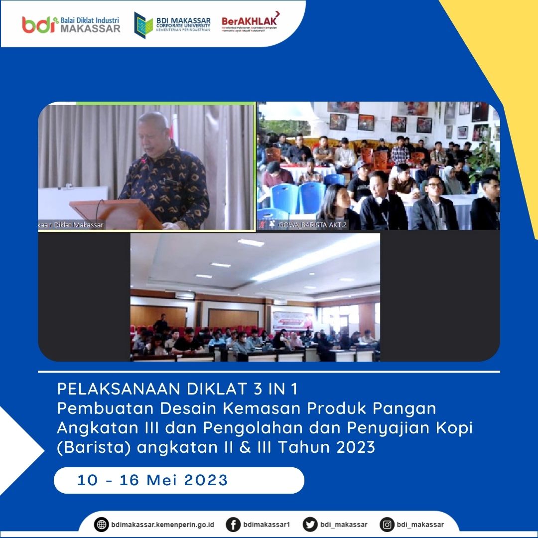 Pelaksanaan Diklat 3In1 Barista Angkatan II dan III dan Desain Kemasan Angkatan III
