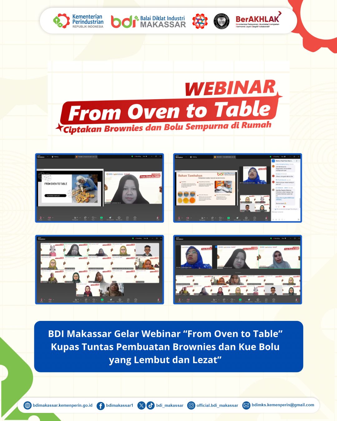 Webinar Series : From Oven to Table "Ciptakan Brownis & Bolu yang sempurna di rumah"